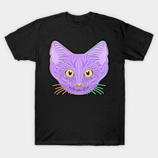 purple sand cat face T-Shirt